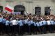 Pikieta obrońców krzyża przed Pałacem Prezydenckim