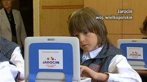 Klasa z laptopami w jarocińskiej szkole