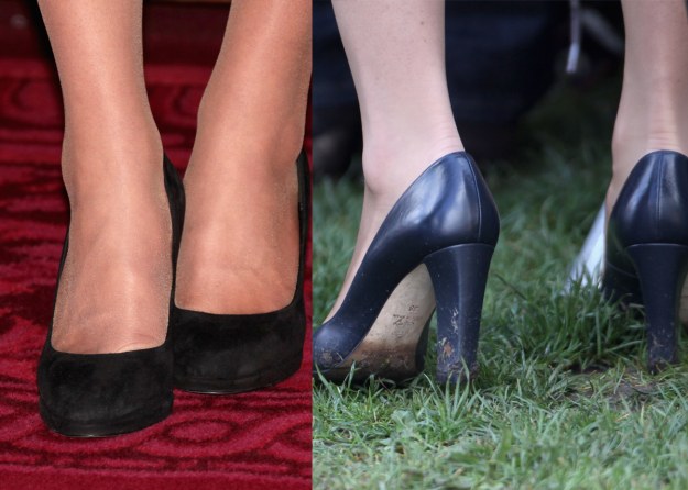 Kate chętnie wybiera klasyczne czółenka na obcasie, nawet jeśli ma chodzić po trawie &nbsp; /Getty Images/Flash Press Media