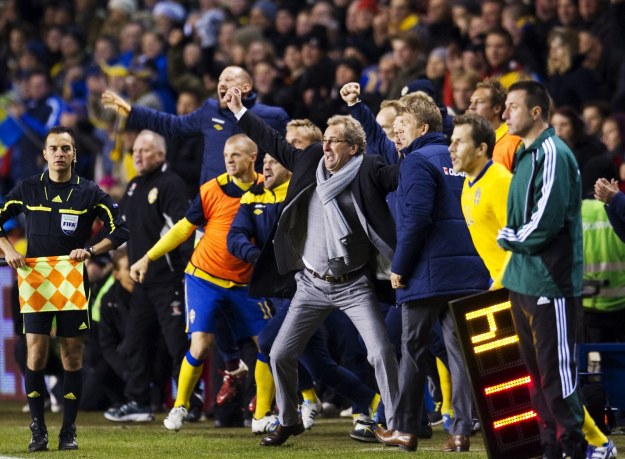 &nbsp; Erik Hamren, trener Szwecji. /AFP