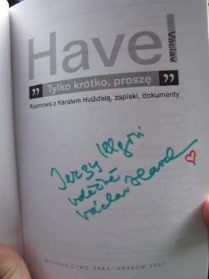 &nbsp; Specjalna dedykacja od Vaclava Havla /Maciej Grzyb /RMF FM