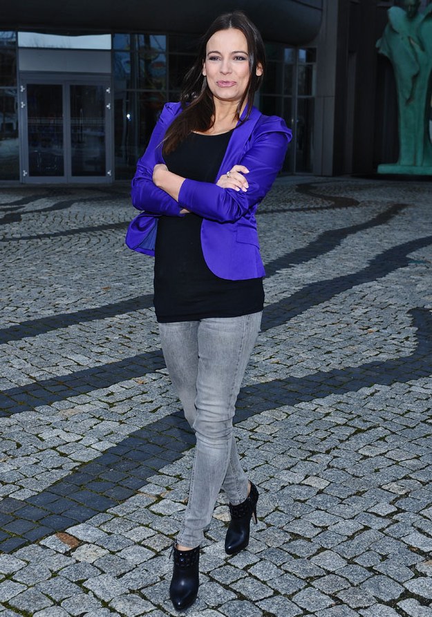 Pokazując się publicznie pierwszy raz po porodzie, Ania zachwycała świetną sylwetką. /Andras Szilagyi /MWMedia