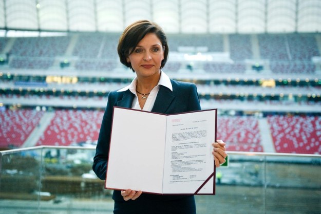 &nbsp; Minister Joanna Mucha na Stadionie Narodowym w Warszawie. /Adam Chełstowski /Agencja FORUM