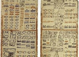 Na zdj. Jedna z nielicznych ocalałych kart kodeksów, ksiąg spisanych przez Majów /Archiwum