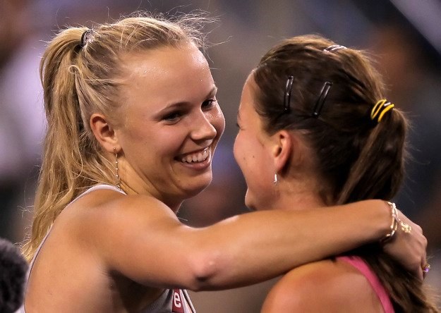 Caroline Wozniacki (z lewej) i Agnieszka Radwańska /AFP