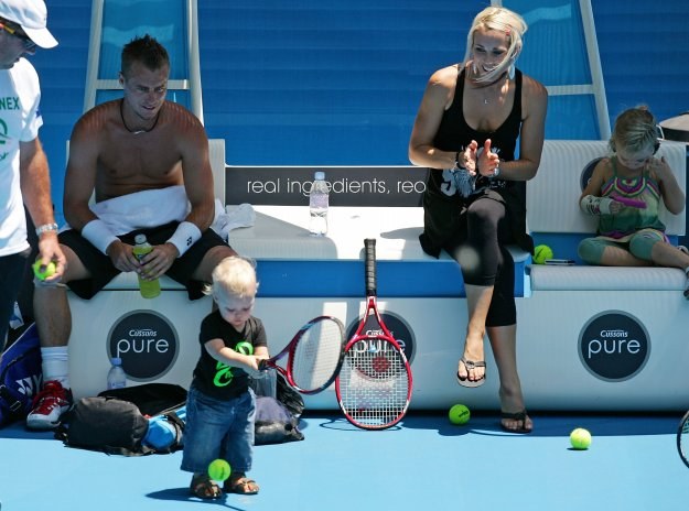Lleyton Hewitt z rodziną w czasie tegorocznego Australian Open/fot. Scott Barbour /Getty Images/Flash Press Media