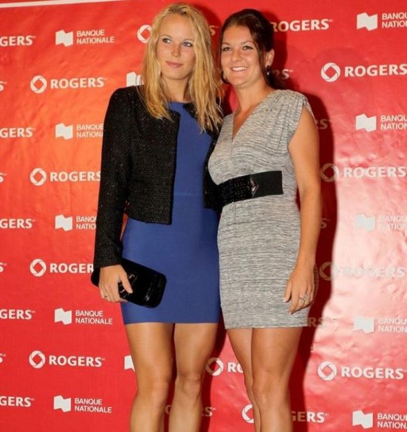 Agnieszka Radwańska (z prawej) i Caroline Wozniacki /AFP