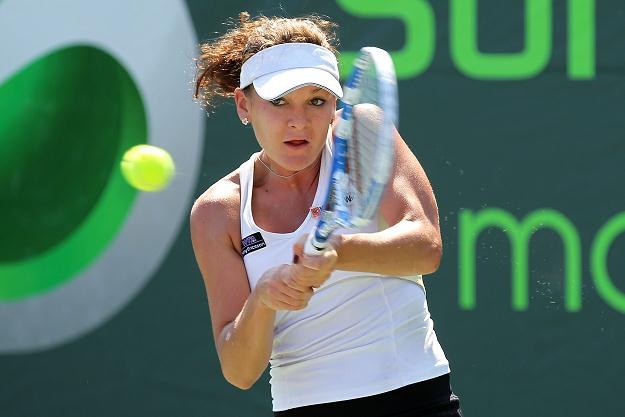 Agnieszka Radwańska na korcie w Miami /AFP