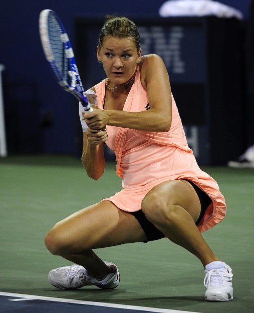 Agnieszka Radwańska podczas meczu z Angeliką Kerber. /PAP/EPA