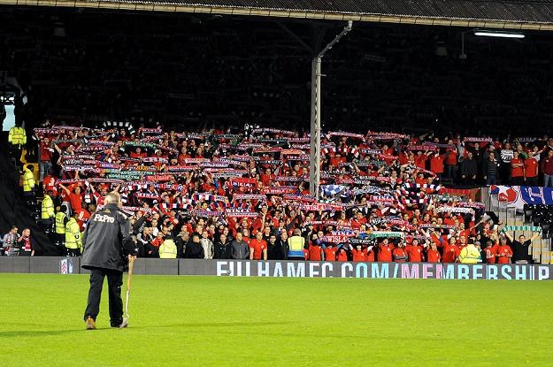 Kibice Wisły n a meczu Fulham. Fot. Koanna Żmijewska. /INTERIA.PL