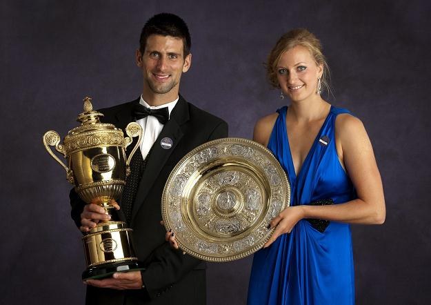 Novak Djoković i Petra Kvitova w tym roku wygrali Wimbledon /AFP