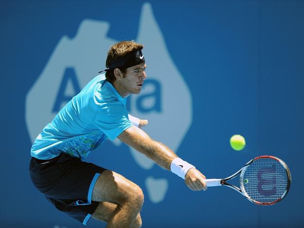Juan Del Potro w meczu z Łukaszem Kubotem. /AFP