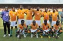 WYBRZEŻE KOŚCI SŁONIOWEJ. W górnym rzędzie od lewej: Aristide Zogbo, Kader Keita, Souleymane Bamba, Yaya Toure, Romaric, Aruna Dindane, Siaka Tiene.W dolnym rzędzie od lewej: Brou Angoua, Didier Zokora, Emmanuel Eboue, Gervinho.