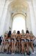 Kobiecy zespół Los Angeles Temptation podczas prezentacji na dniu dla mediów z ligą Lingerie Football League w Los Angeles Coliseum.