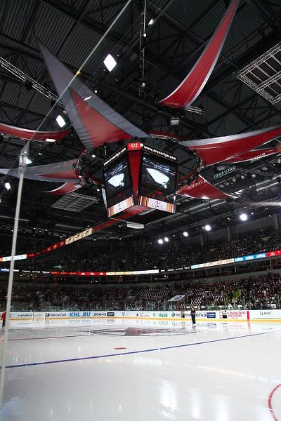  Zespoł Siergieja Fiodorowa pokonał drużynę Sandisa Ozolinsa 15-11 w 4. Meczu Gwiazd KHL, który rozegrany został w Rydze fot: Tadeusz Bącal