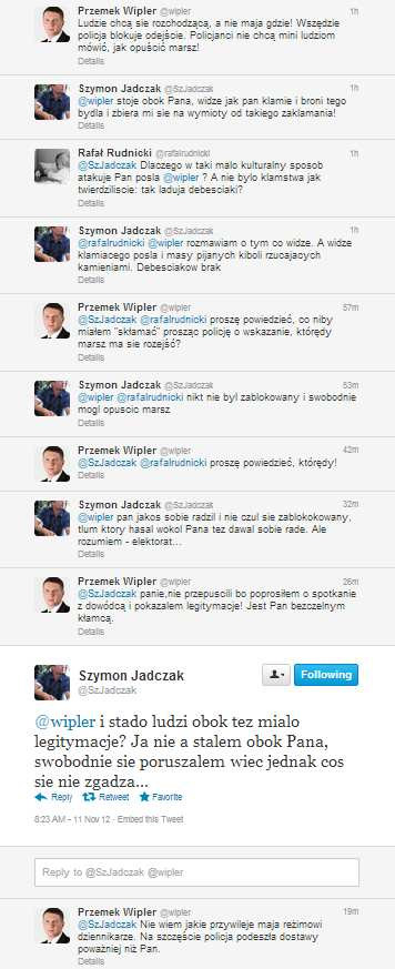 Wymiana uprzejmości między dziennikarzem TVN a posłem PiS . /Twitter /INTERIA.PL