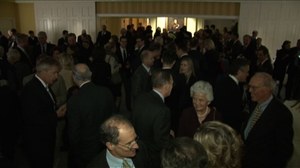 Promocja książek żony Radosława Sikorskiego w sali konferencyjno-bankietowej w rezydencji ambasadora RP /Paweł Żuchowski /RMF FM
