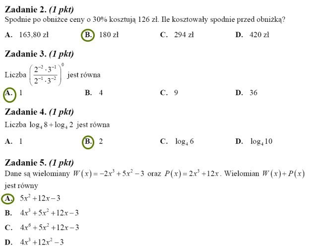 Matura 2010: Rozwiązania zadań z matematyki - p. podstawowy /