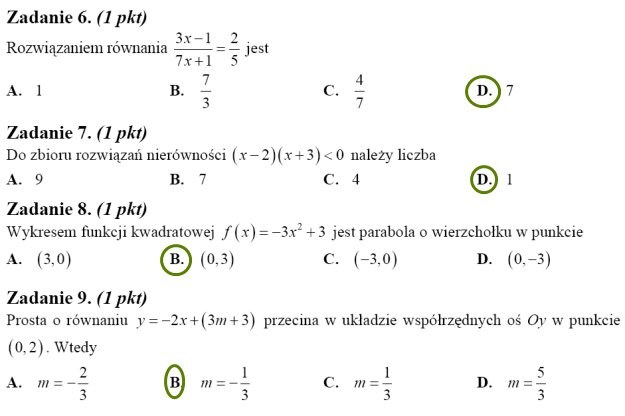 Matura 2010: Rozwiązania zadań z matematyki - p. podstawowy /
