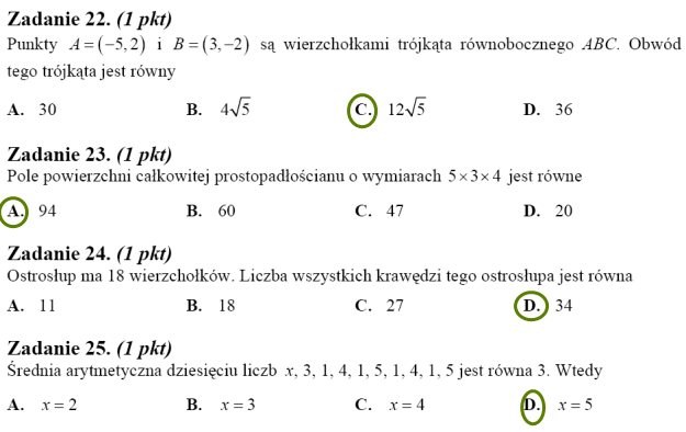 Matura 2010: Rozwiązania zadań z matematyki - p. podstawowy /