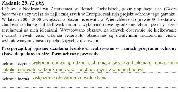Matura 2010: Rozwiązania zadań z biologii - p. podstawowy /