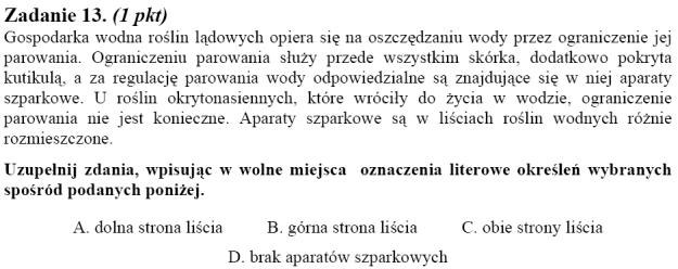 Matura 2010: Rozwiązania zadań z biologii - p. rozszerzony /