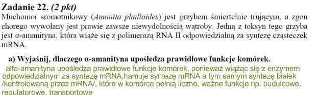 Matura 2010: Rozwiązania zadań z biologii - p. rozszerzony /