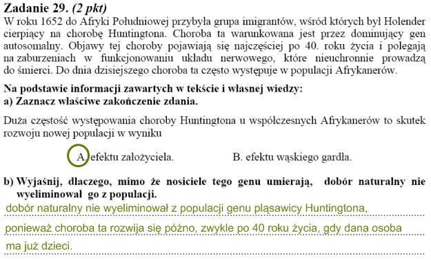 Matura 2010: Rozwiązania zadań z biologii - p. rozszerzony /