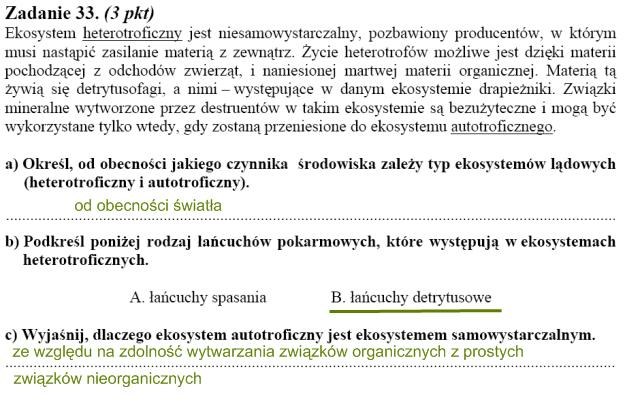Matura 2010: Rozwiązania zadań z biologii - p. rozszerzony /