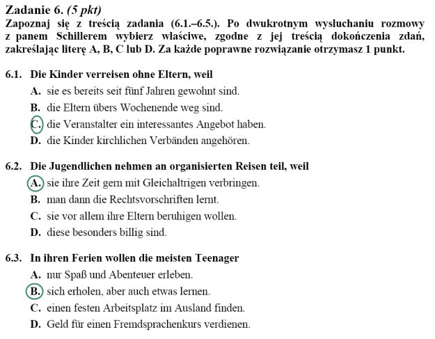 Matura 2010: Rozwiązania zadań z j. niemieckiego - p. rozszerzony /