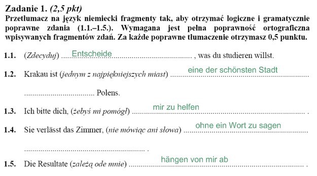 Matura 2010: Rozwiązania zadań z j. niemieckiego - p. rozszerzony /