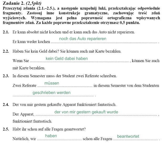 Matura 2010: Rozwiązania zadań z j. niemieckiego - p. rozszerzony /
