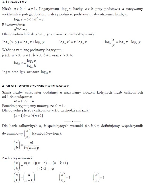 Przydatne wzory matematyczne (część I) /