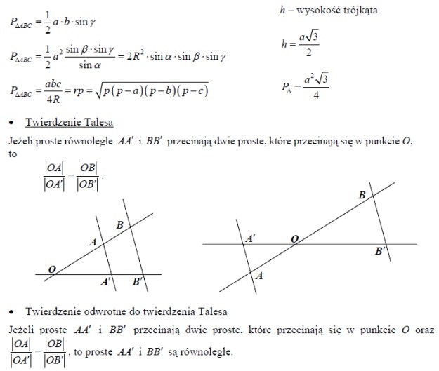 Przydatne wzory matematyczne (część I) /