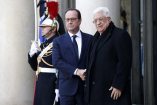 Palestyński prezydent Mahmud Abbas (po prawej) i prezydent Francji Francois Hollande (po lewej)