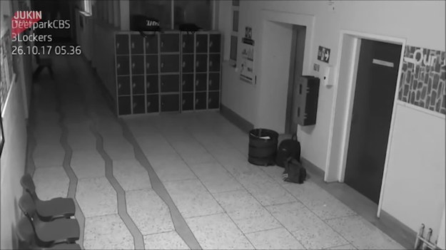 Kamera monitoringu w pewnej szkole zarejestrowała paranormalne zjawiska. Po szkolnym korytarzu poruszały się różne przedmioty. Do tego torba spadła z półki, a plakat zleciał ze ściany...