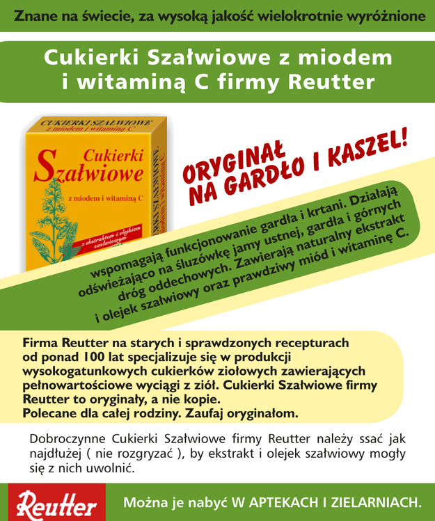 POLECAMY CUKIERKI SZAŁWIOWE - Reutter /materiały prasowe /materiały prasowe