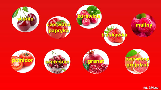 Owoce i warzywa zawierają niezbędne dla zdrowia składniki odżywcze. Podzieliliśmy je na grupy według kolorów. Każdy kolor ma inne właściwości zdrowotne. 