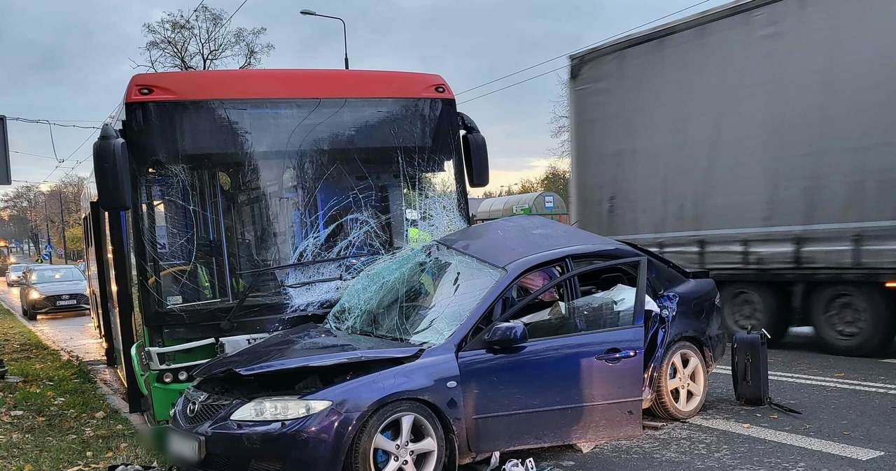 Lublin Wypadek na ul Droga Męczenników Majdanka Dwie osoby w