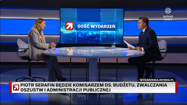 We wtorek pojawiła się informacja, że polski kandydat na komisarza UE Piotr Serafin otrzyma tekę ds. budżetu, zwalczania oszustw i administracji publicznej. - To jest najlepsza, najbardziej kompetentna osoba na najlepszym odcinku. To jest sukces premiera rządu i dorobku pana Piotra Serafina. Szczególnie, że bardzo tych środków potrzebujemy – oceniła w ''Gościu Wydarzeń'' minister funduszy i polityki regionalnej Katarzyna Pełczyńska-Nałęcz z Polski 2050.