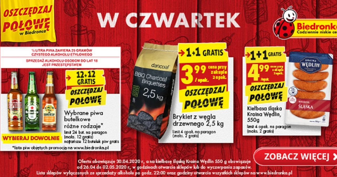 Tylko dzisiaj Piwo w Biedronce w promocji Połowę dostaniesz gratis