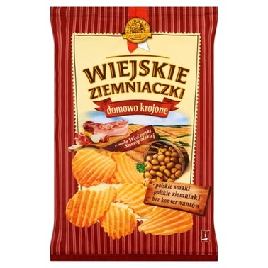 Wiejskie Ziemniaczki Chipsy ziemniaczane o smaku wędzonki 130 g