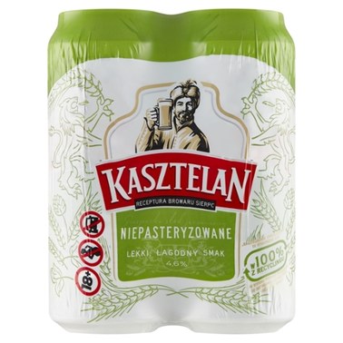 Kasztelan Piwo Jasne Niepasteryzowane 4 X 500 Ml 21 TANIEJ