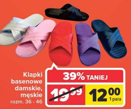 Klapki Basenowe 39 TANIEJ Promocja Carrefour Ding Pl