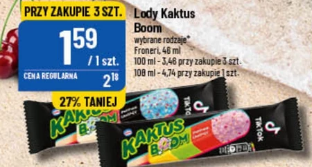 Kaktus Boom Lody Wodne O Smaku Cytrynowym Sorbet Arbuzowy I Sorbet