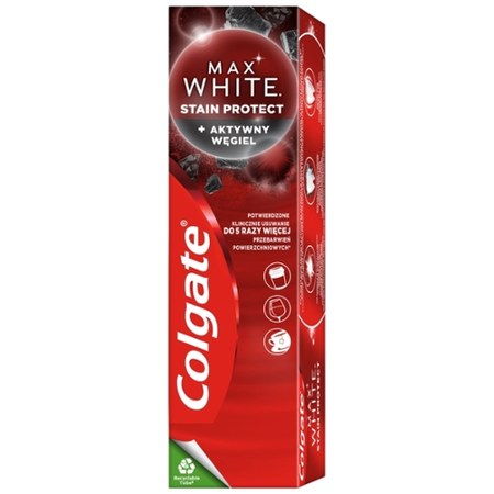 Colgate Max White Stain Protect Charcoal Wybielaj Ca Pasta Do Z B W Z