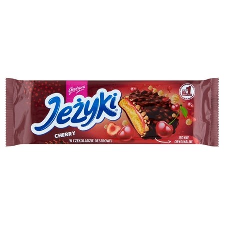 Jeżyki Herbatniki w czekoladzie deserowej wiśniowe 140 g promocja