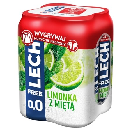 Lech Free Piwo bezalkoholowe limonka z miętą 4 x 500 ml promocja