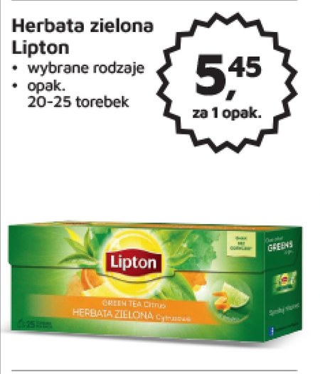 Lipton Herbata Zielona Cytrusowa 32 5 G 25 Torebek Promocja Odido