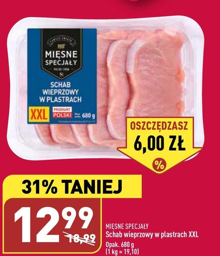 Schab wieprzowy Mięsne Specjały 31 TANIEJ promocja Aldi Ding pl